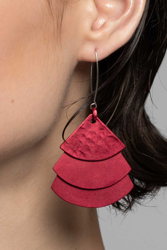 Trifan Earrings Red