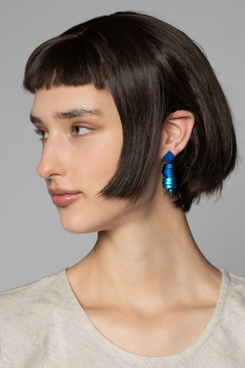 Swirl Earrings Blue