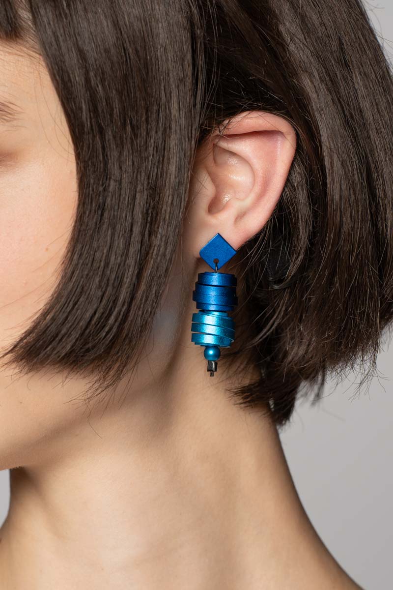 Swirl Earrings Blue