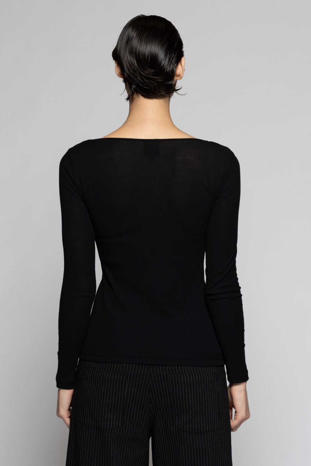 Supima L/S Top Blk