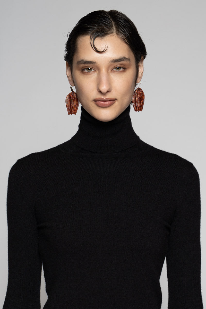 Flower Bud Earrings Copper