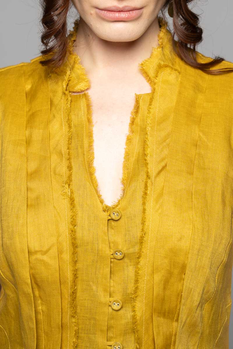 Asuka Tuck Dress Chartreuse