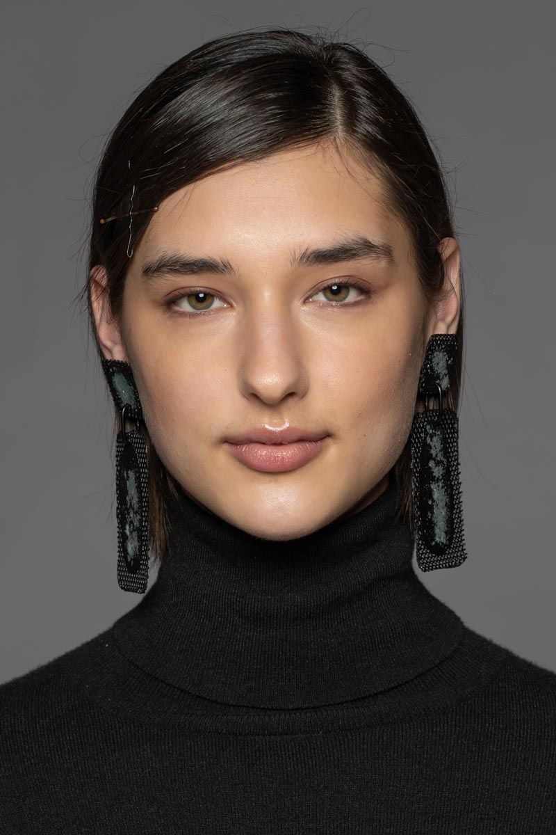 Mesh Patina Earrings Grn