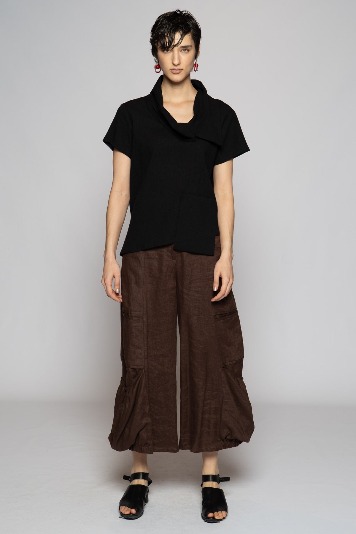 Melange Top Blk