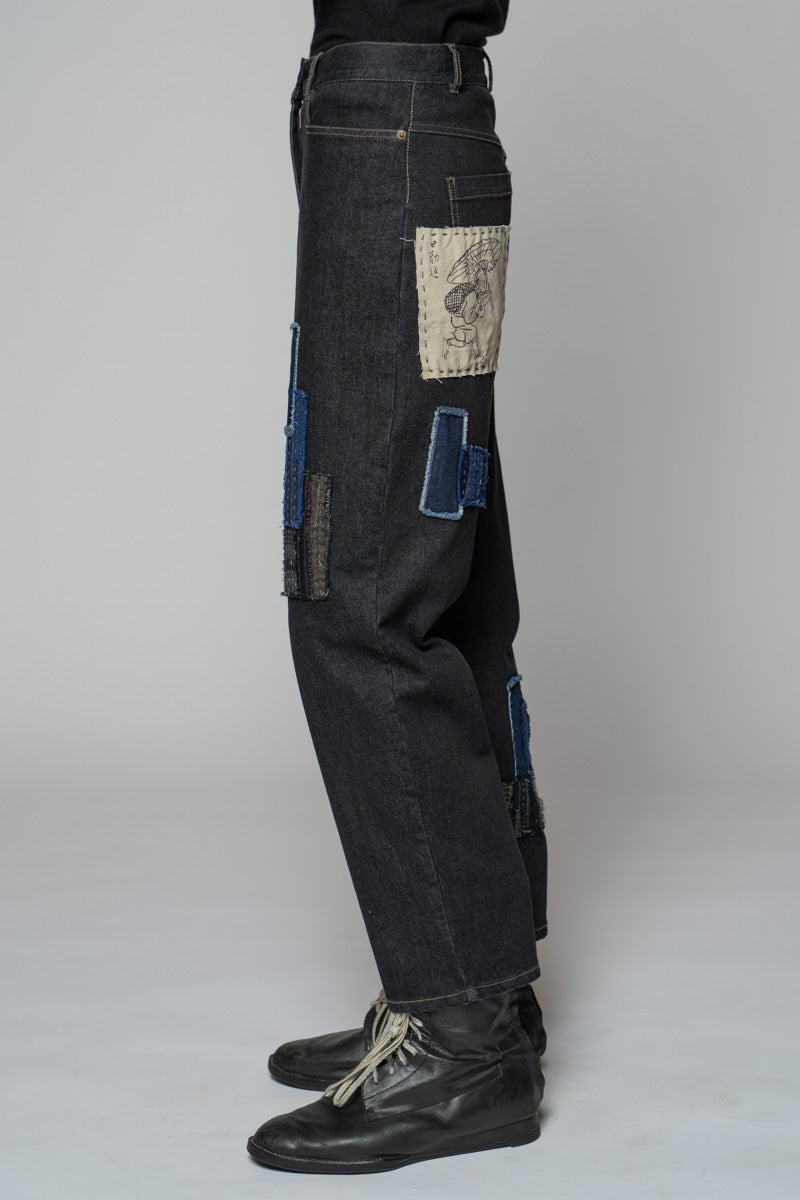 Furu Patch Pants Black