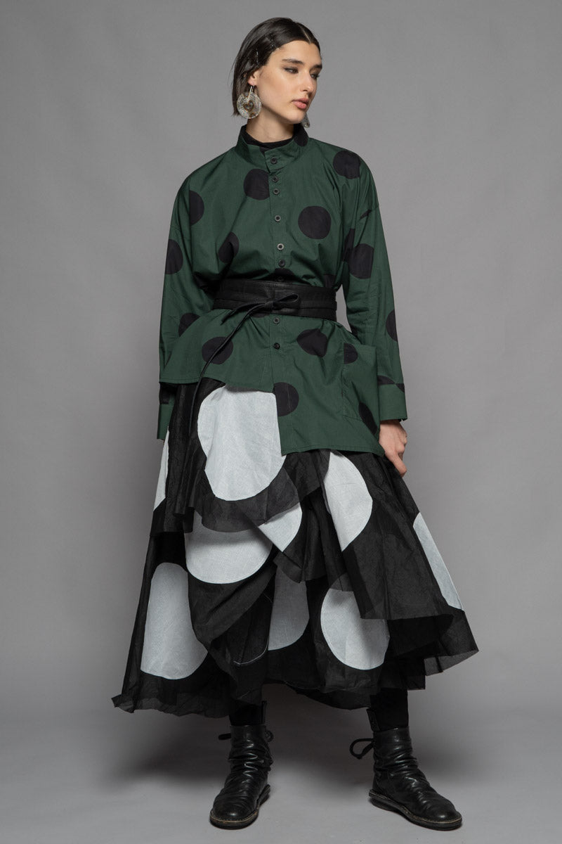 Tentou Dot Skirt Blk