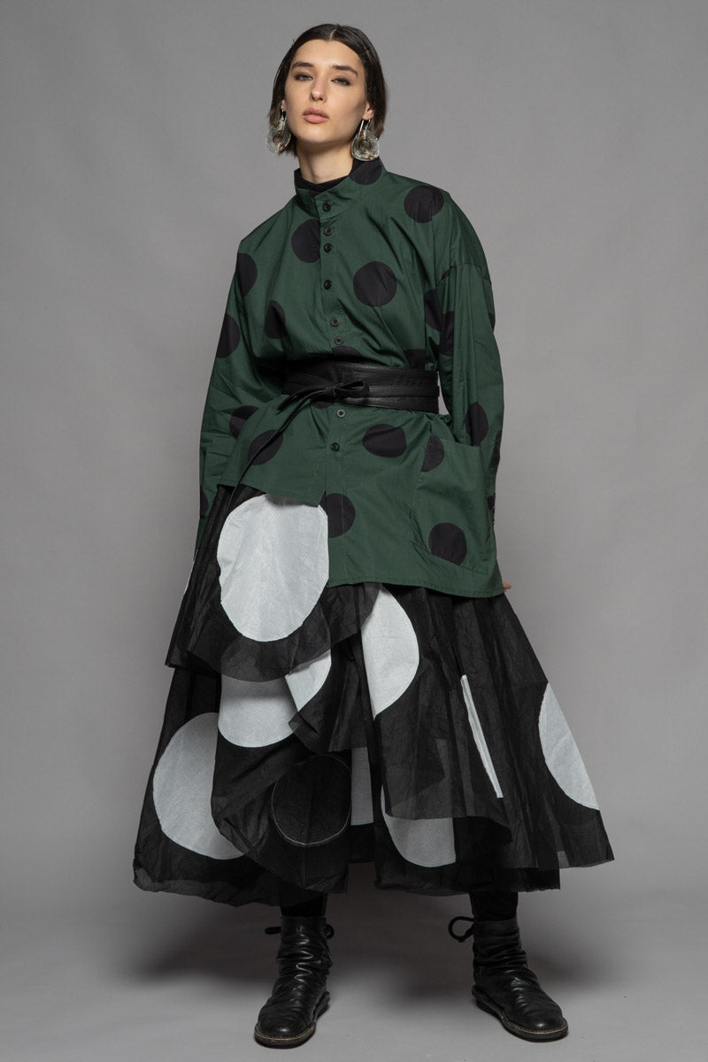Tentou Dot Skirt Blk