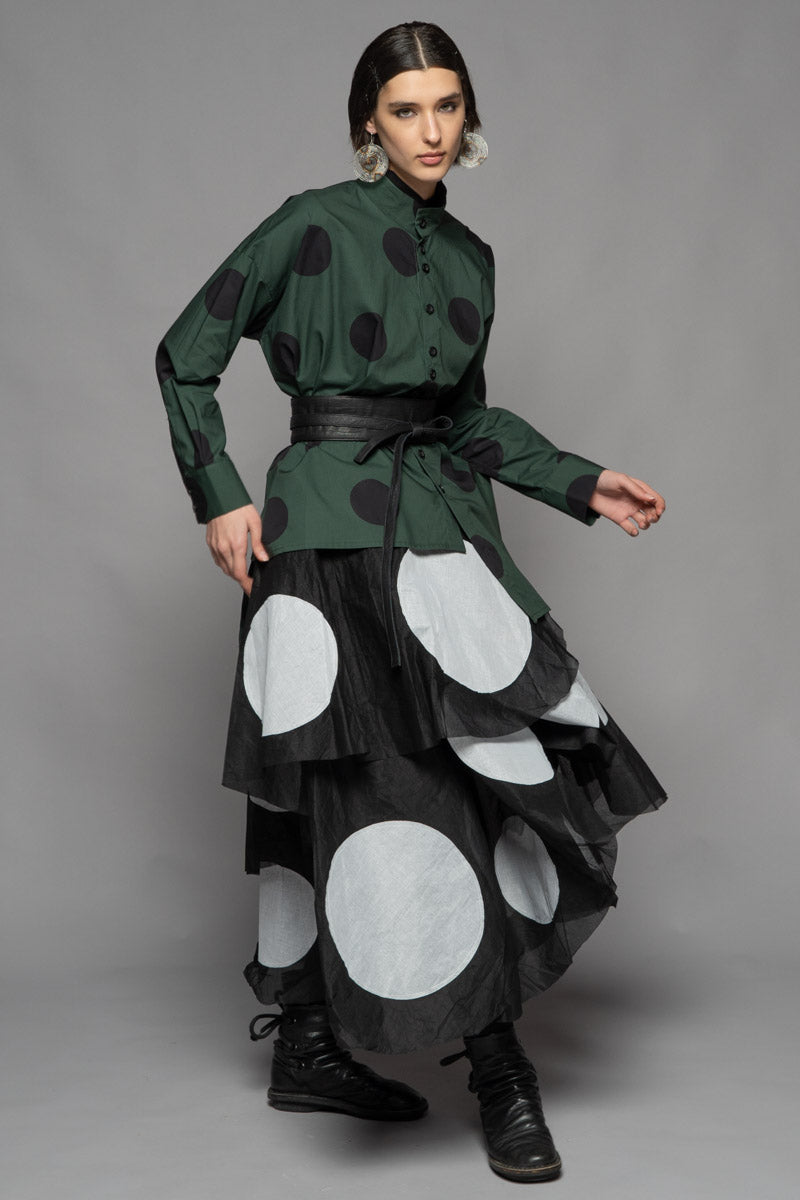 Tentou Dot Skirt Blk