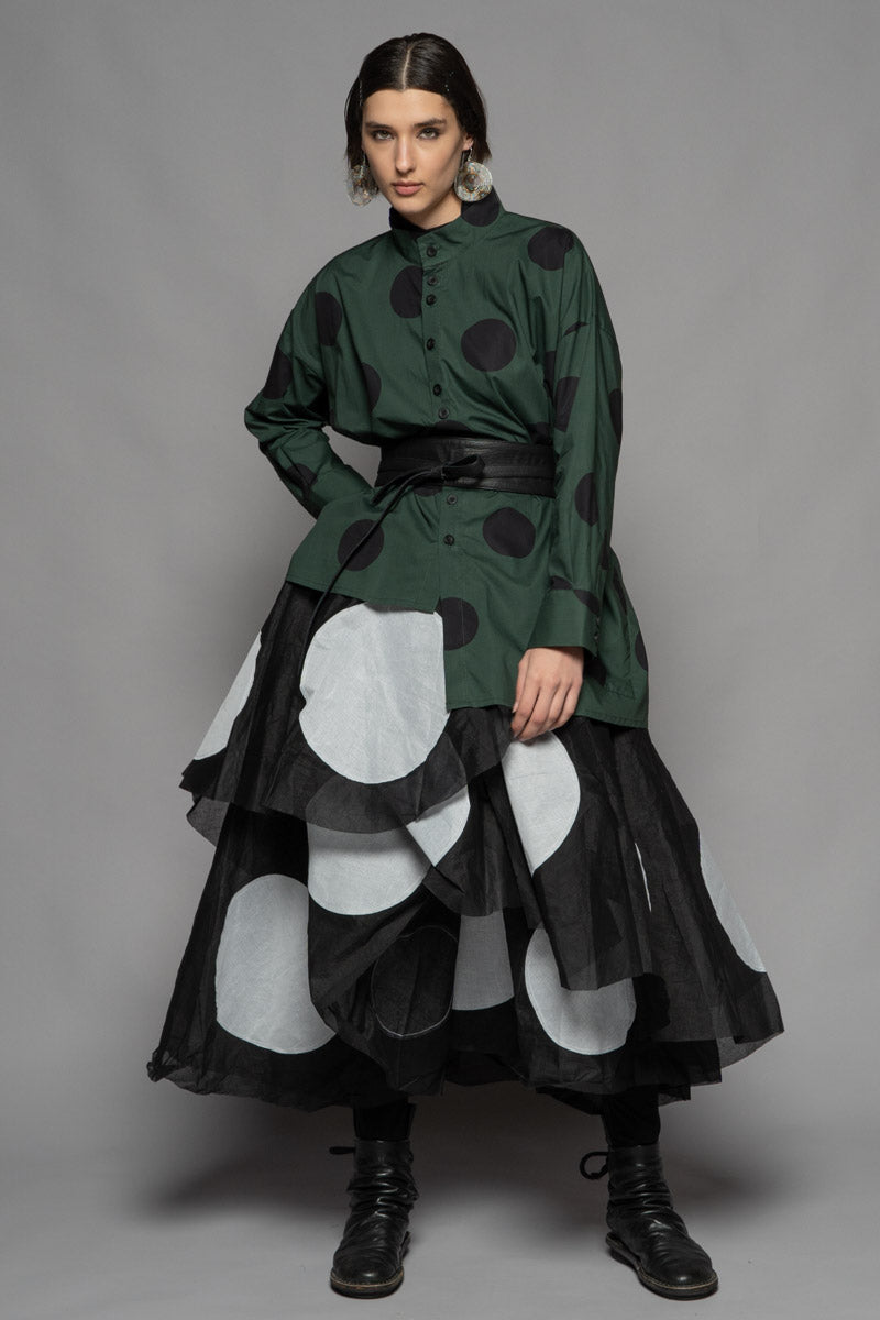 Tentou Dot Skirt Blk