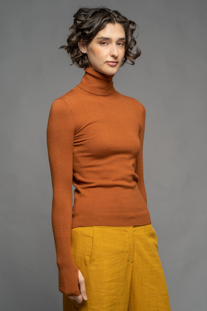 Yoko High Neck Top Tan