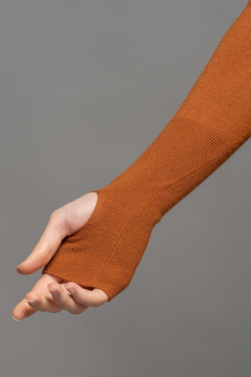 Yoko High Neck Top Tan