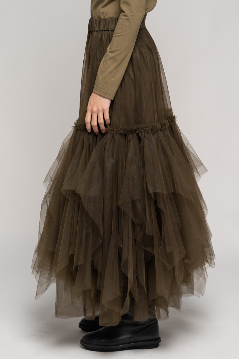 Axel Tulle Skirt Khaki