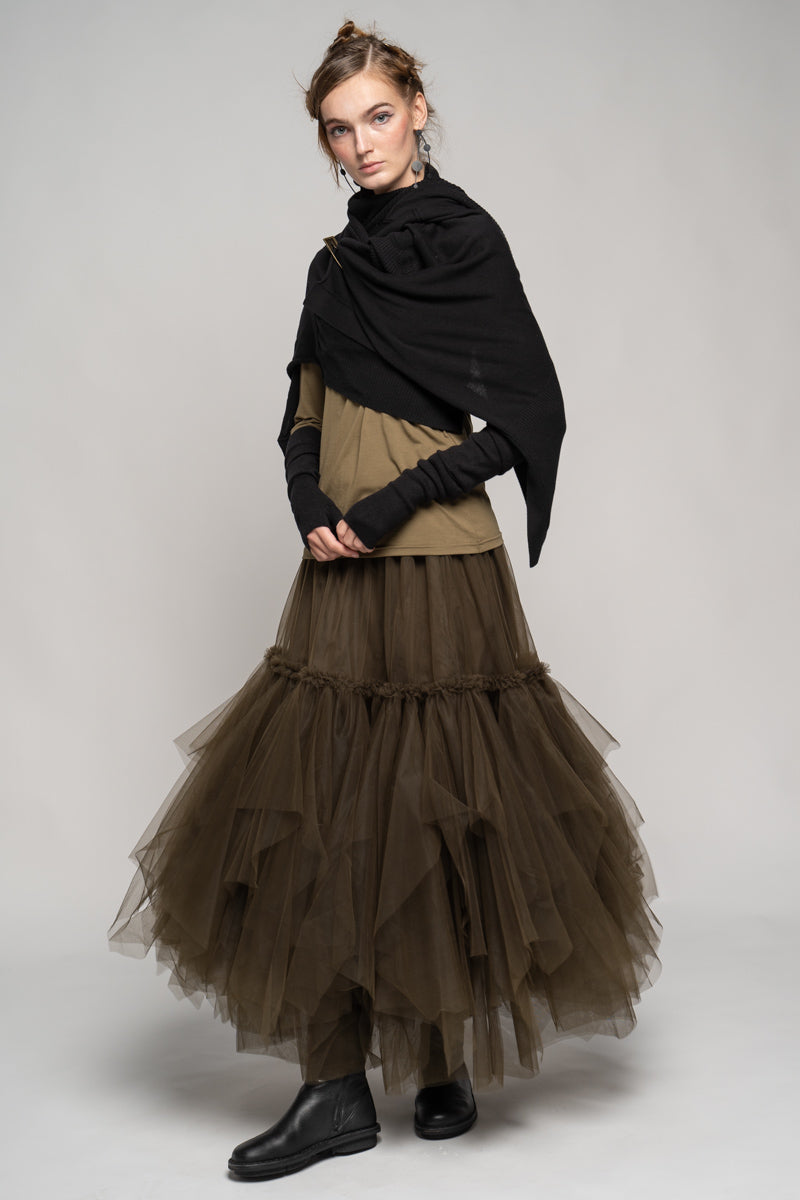 Axel Tulle Skirt Khaki