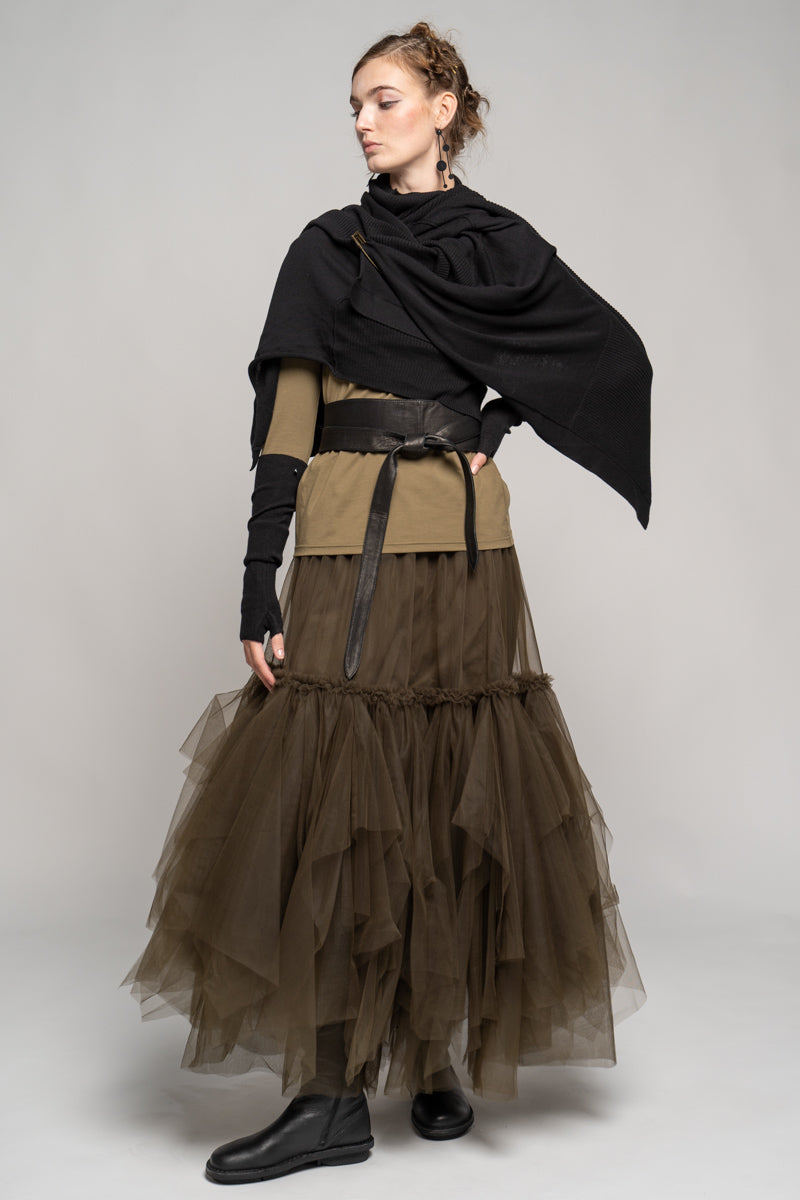 Axel Tulle Skirt Khaki
