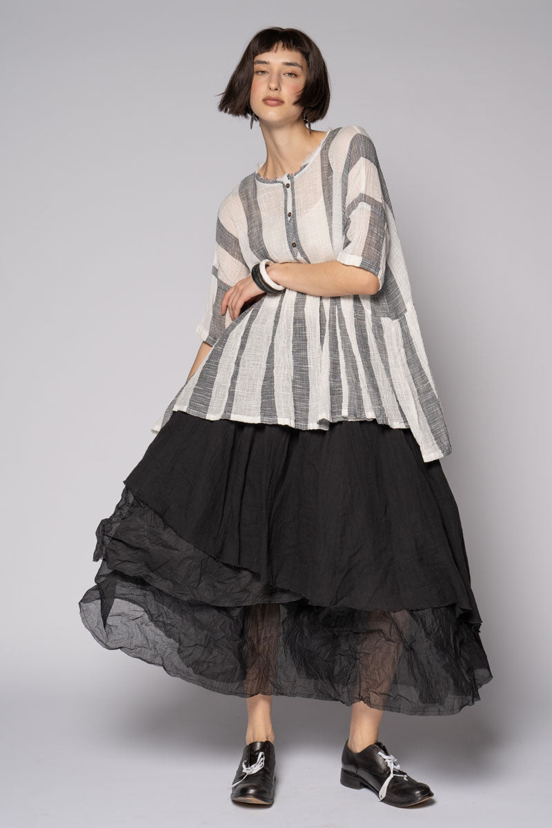 Kina Gather Skirt Blk