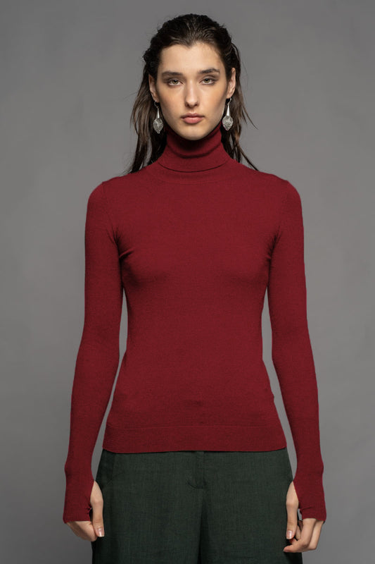 Yoko High Neck Top Berry