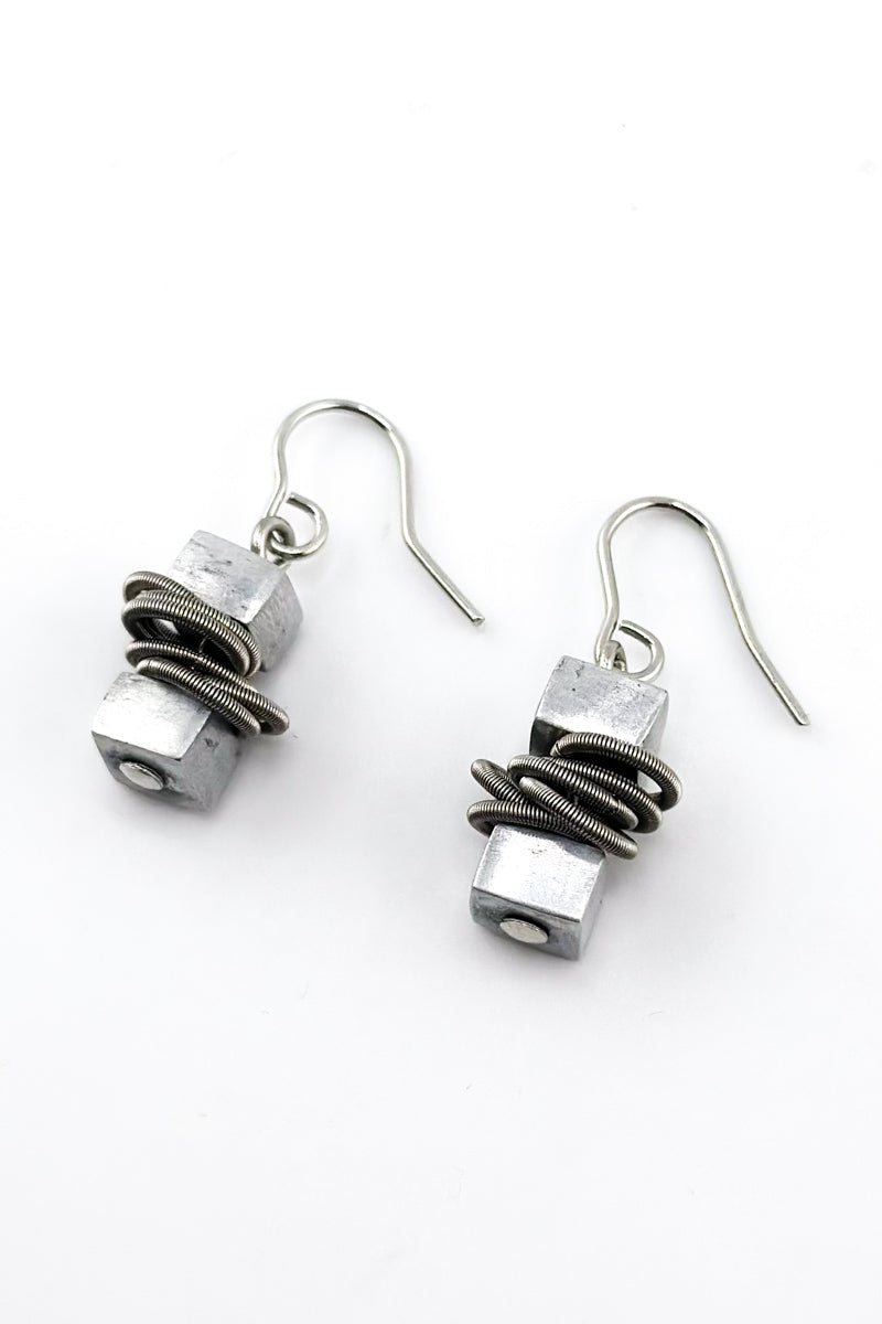 Wire Cube Earrings Stainless