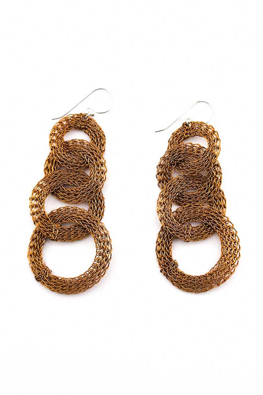 Ring Drop Earrings Orange