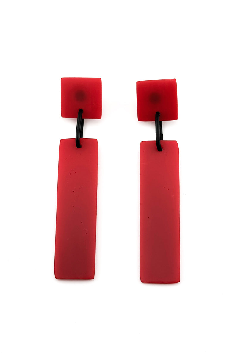GEO Earrings Red