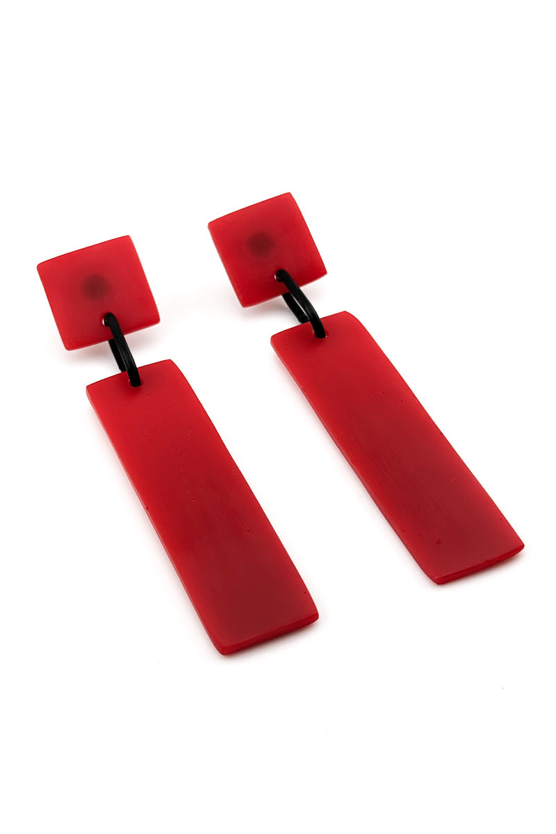 GEO Earrings Red