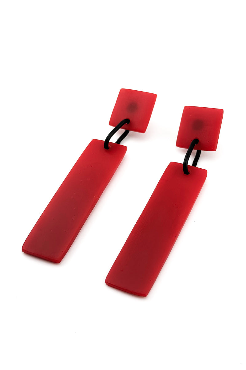 GEO Earrings Red