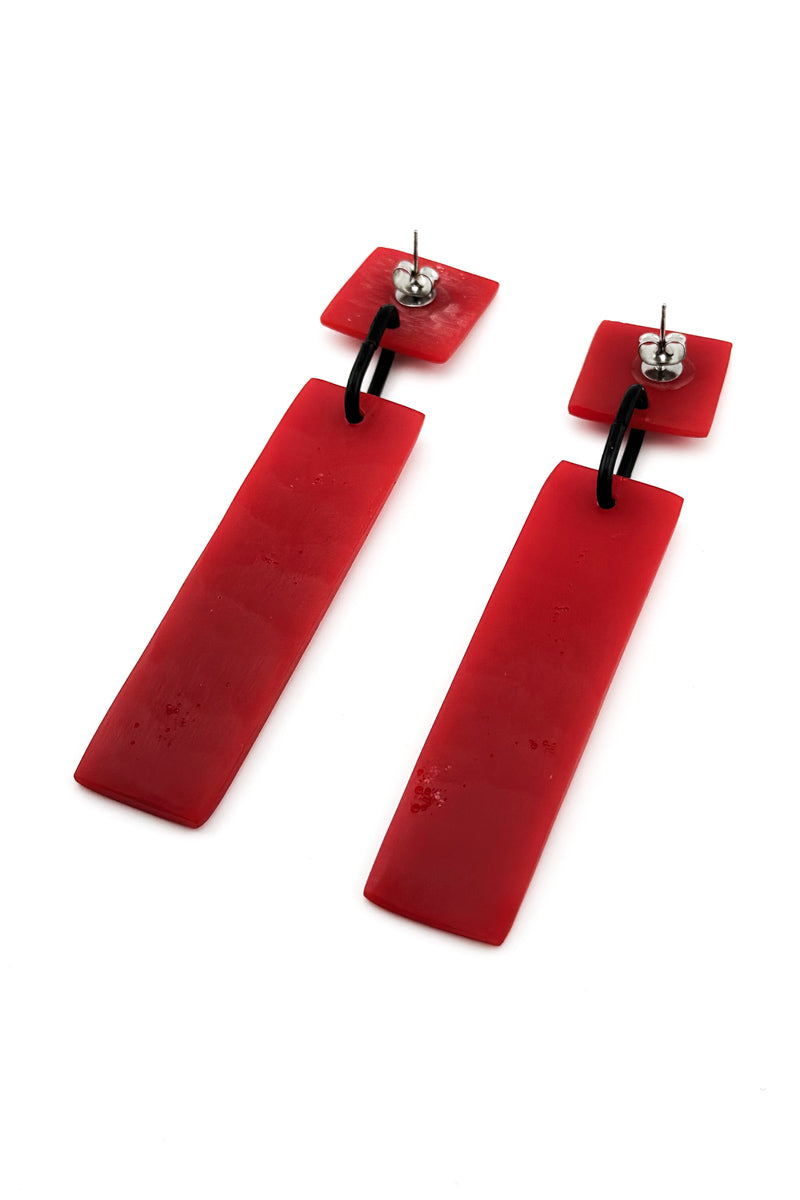 GEO Earrings Red