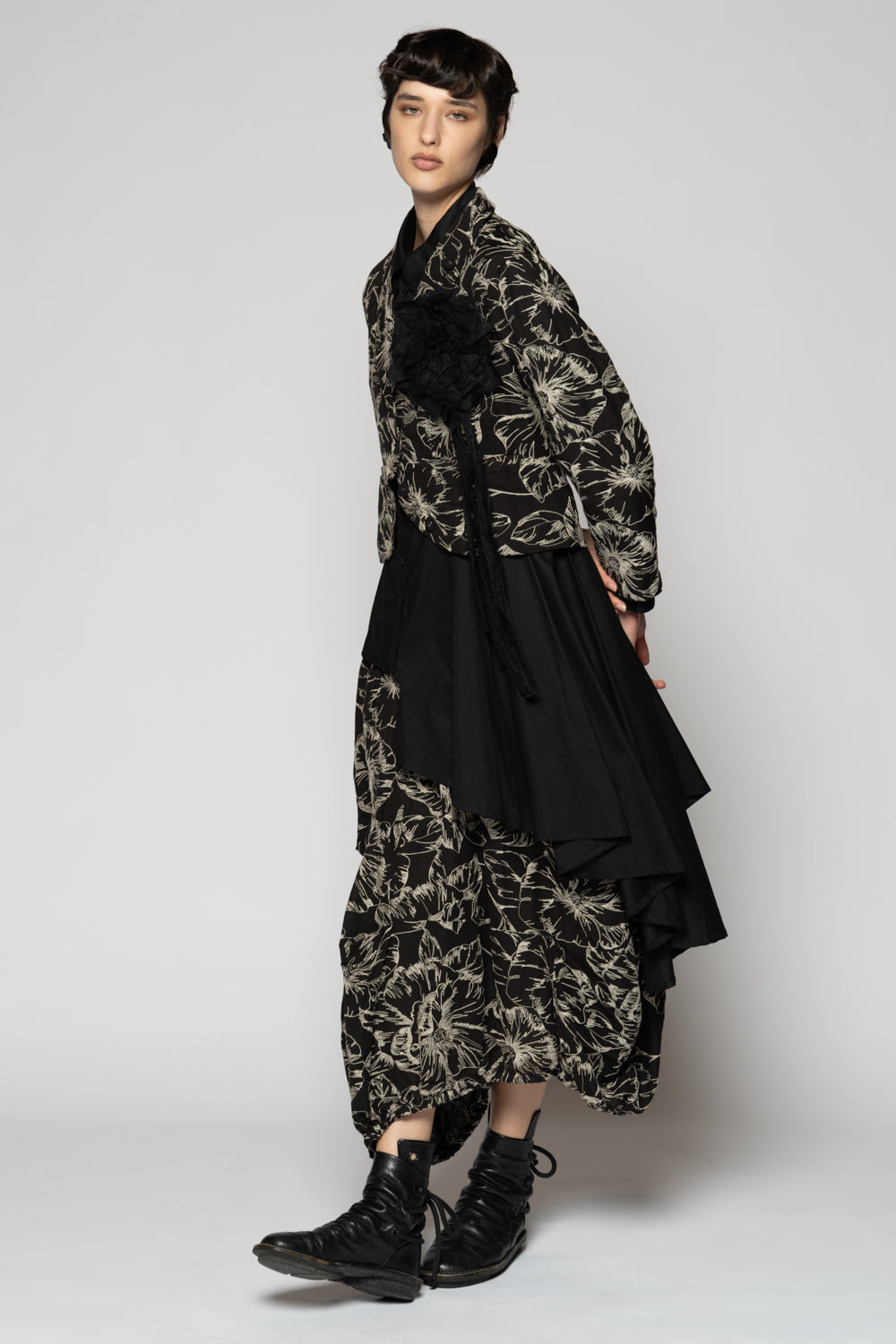 Sazanka Balloon Skirt Blk