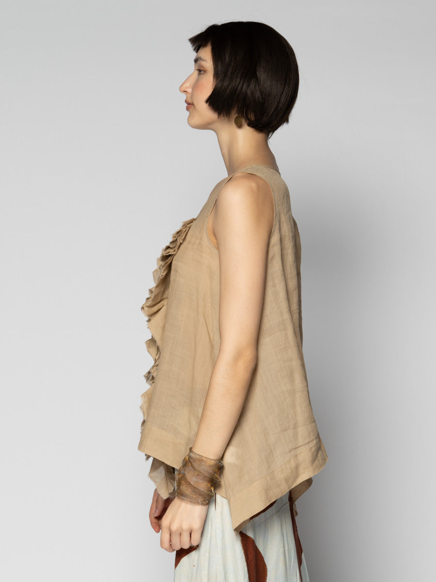 Sumi Frill Top Wheat