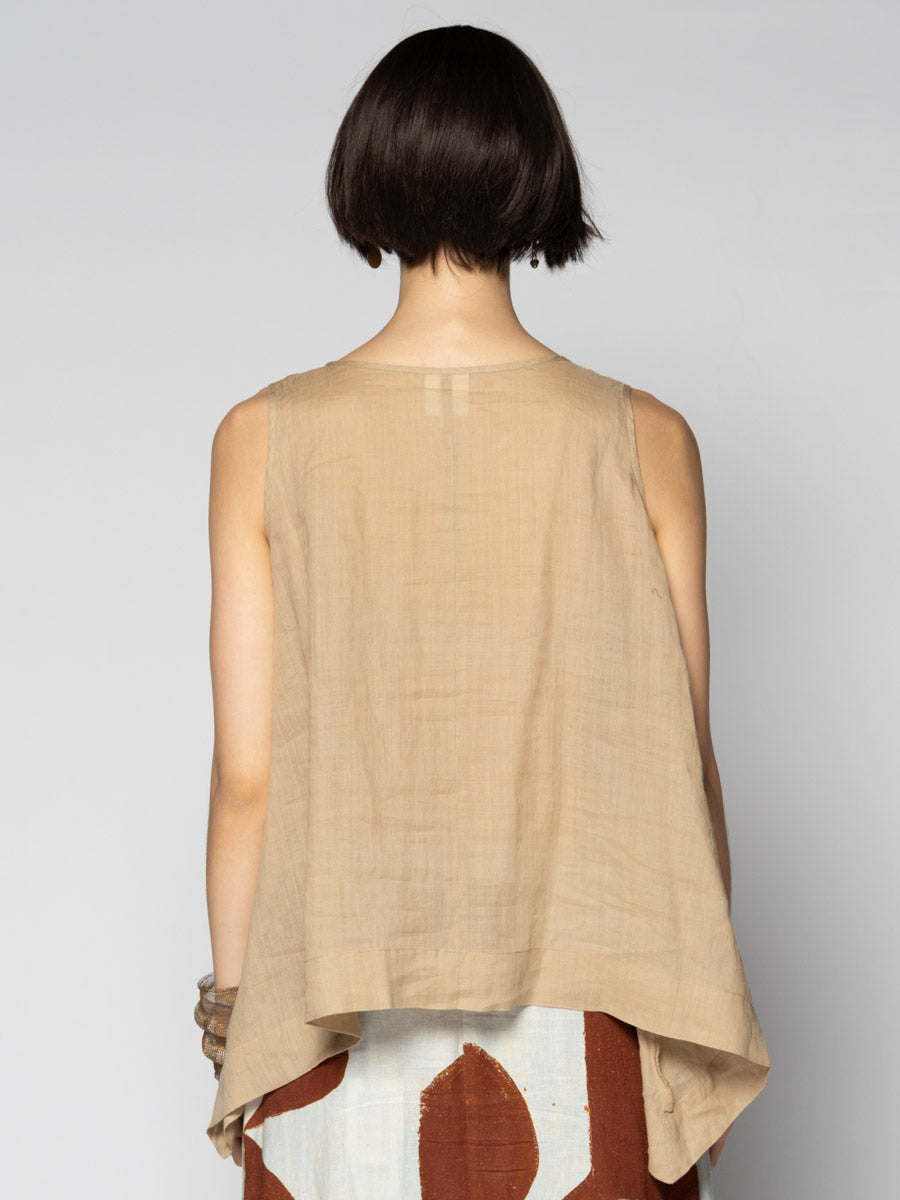Sumi Frill Top Wheat