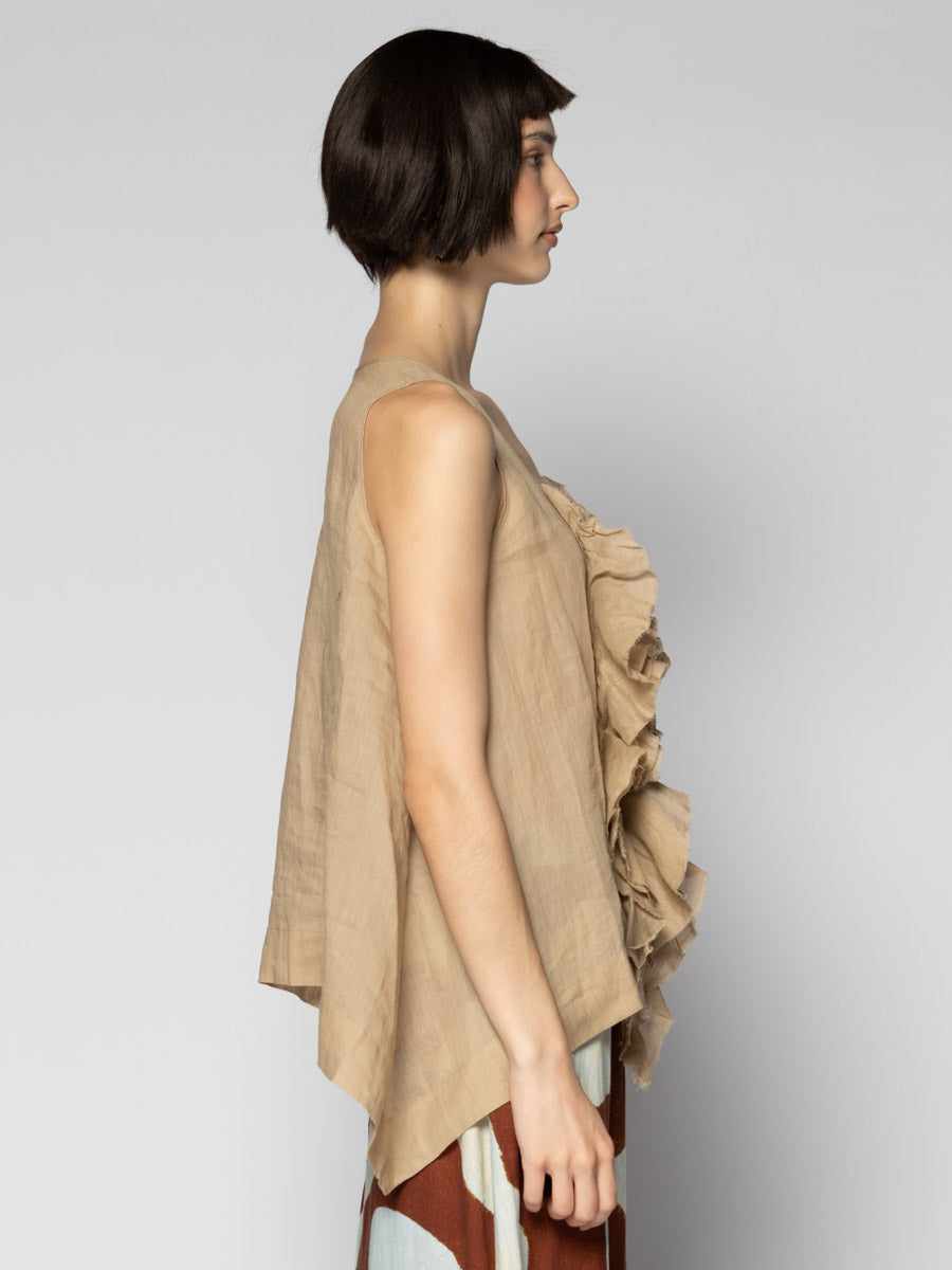 Sumi Frill Top Wheat