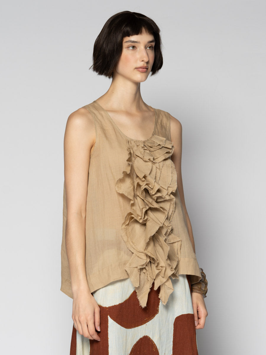 Sumi Frill Top Wheat