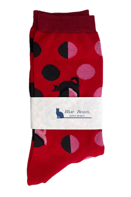 Dot Neko Socks Red