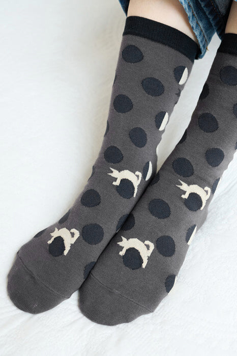 Dot Neko Socks Blk