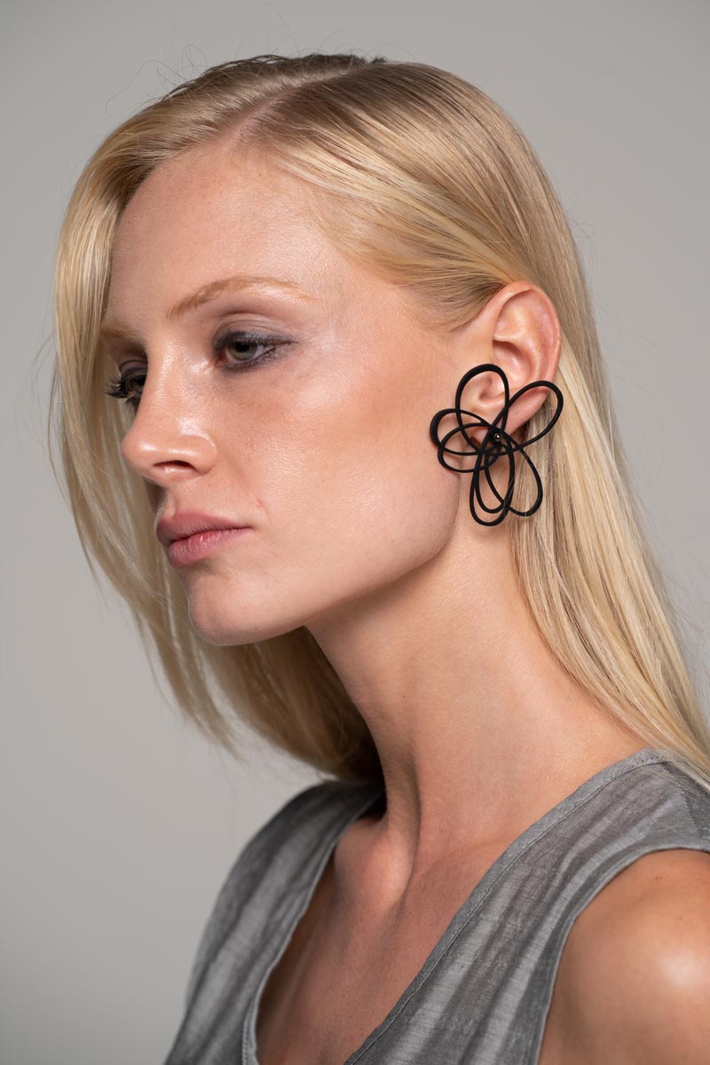 Scribble Earrings Blk