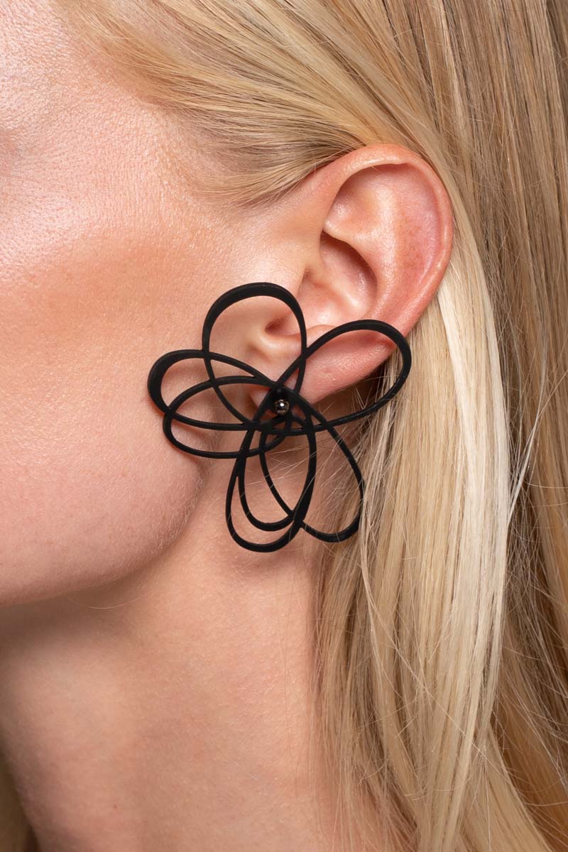 Scribble Earrings Blk