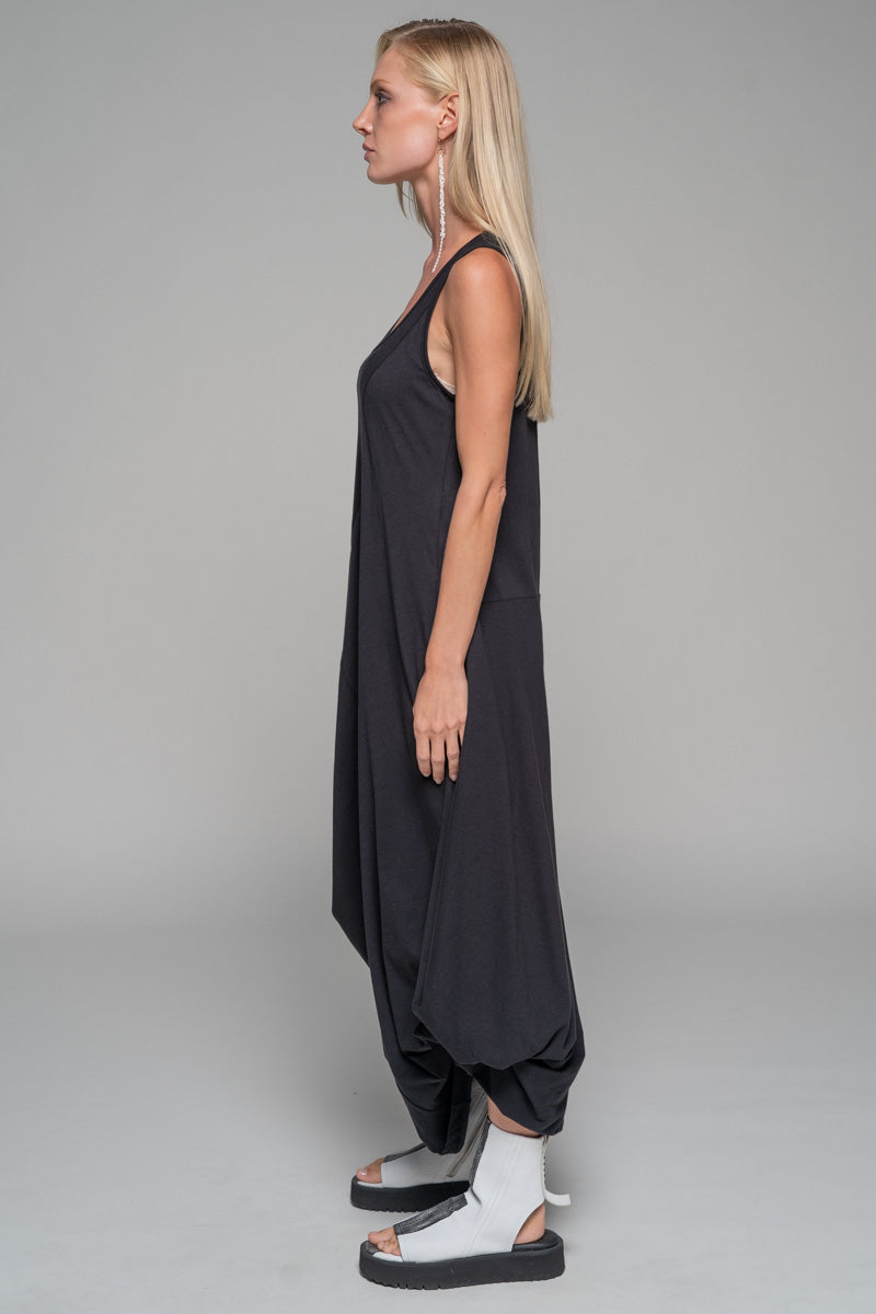 Tsuru Drape Dress Blk