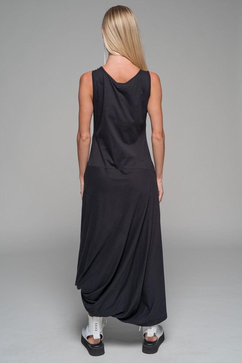 Tsuru Drape Dress Blk