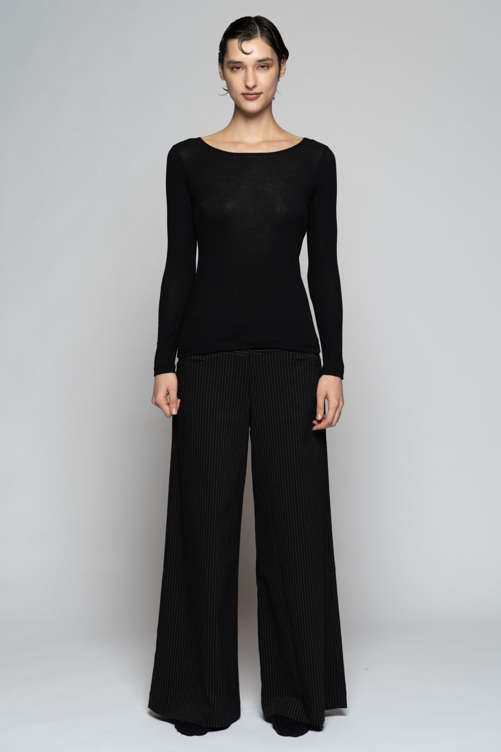 Supima L/S Top Blk