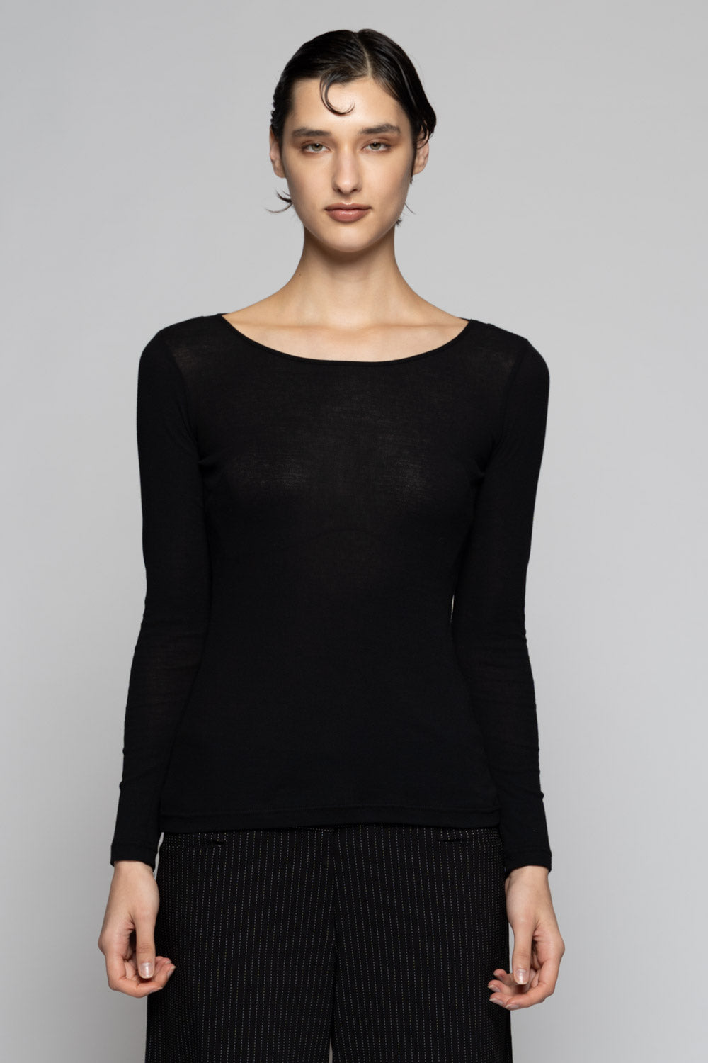Supima L/S Top Blk
