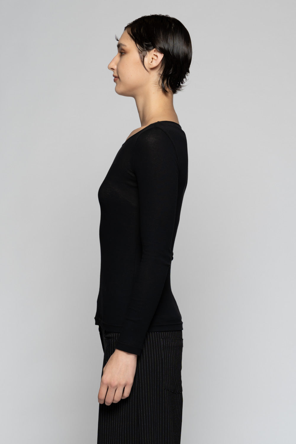 Supima L/S Top Blk