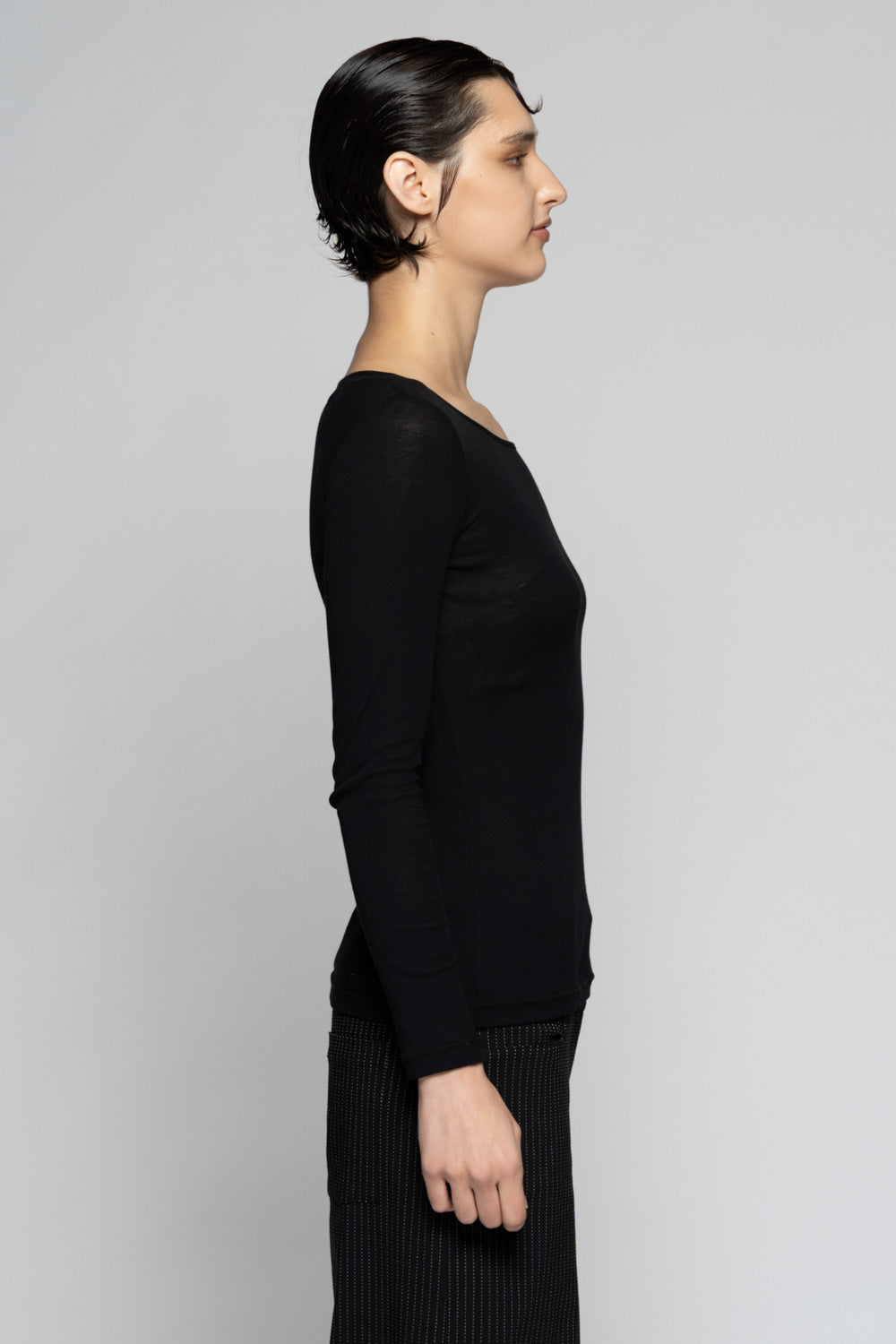 Supima L/S Top Blk