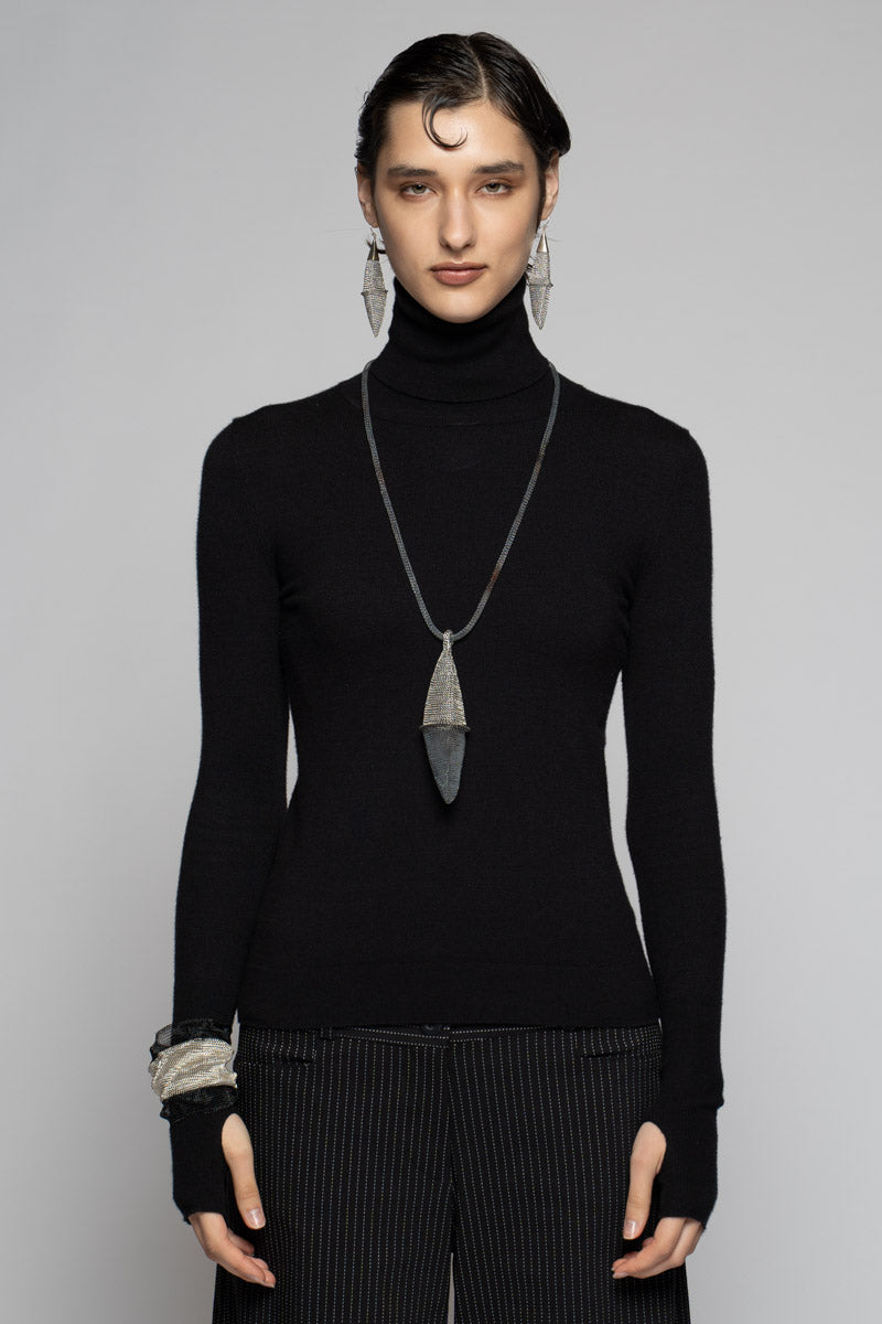 Scrunch Bangle Blk/Slv