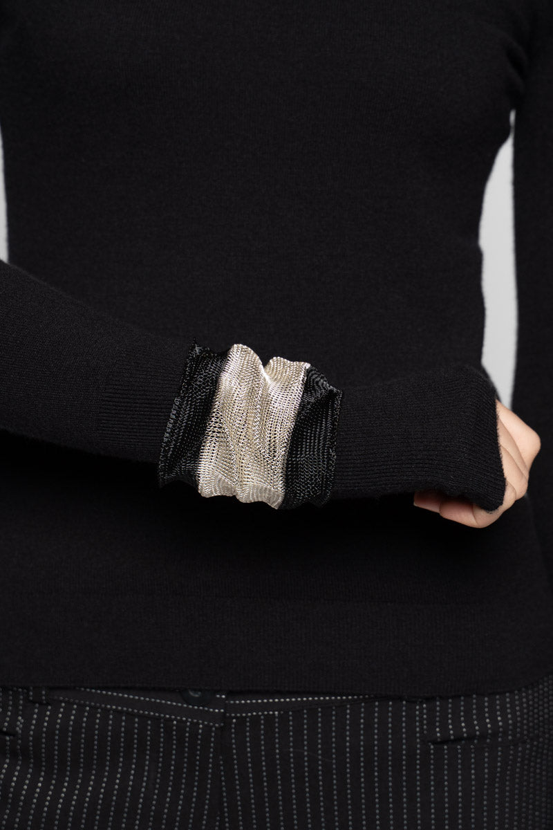 Scrunch Bangle Blk/Slv