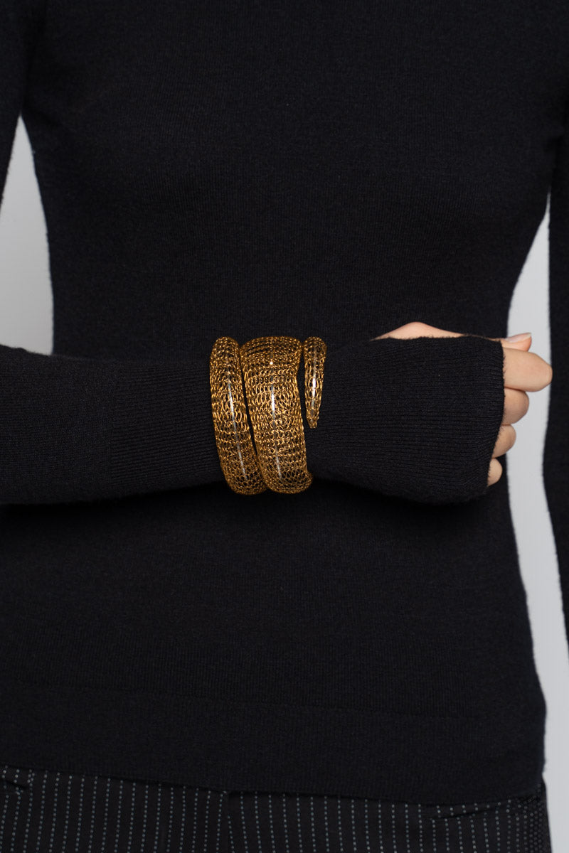 Snake Wrap Bangle Brass