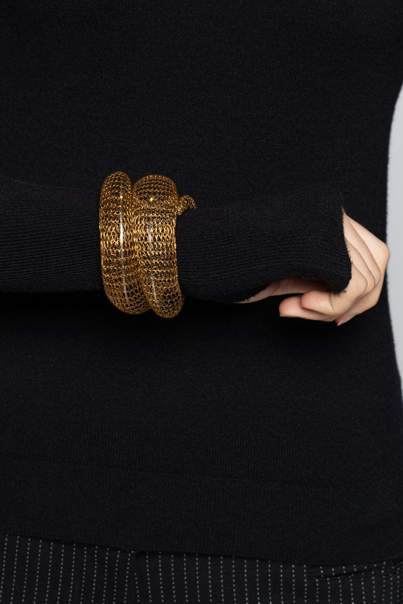Snake Wrap Bangle Brass