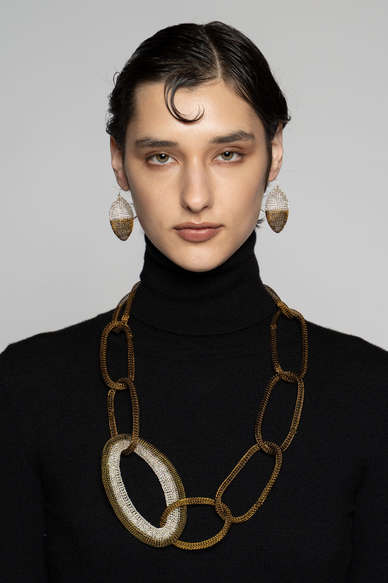 Oval Loop Chain NL Slv/Antq