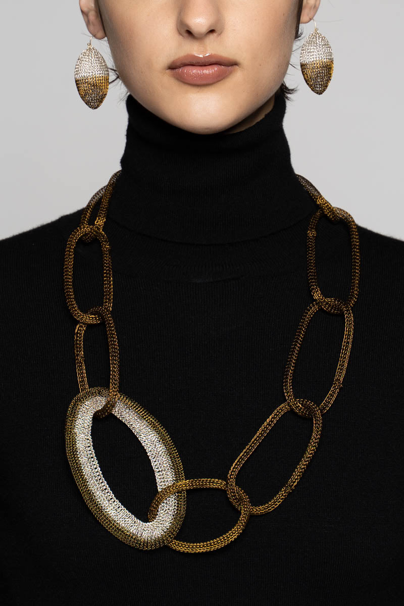 Oval Loop Chain NL Slv/Antq
