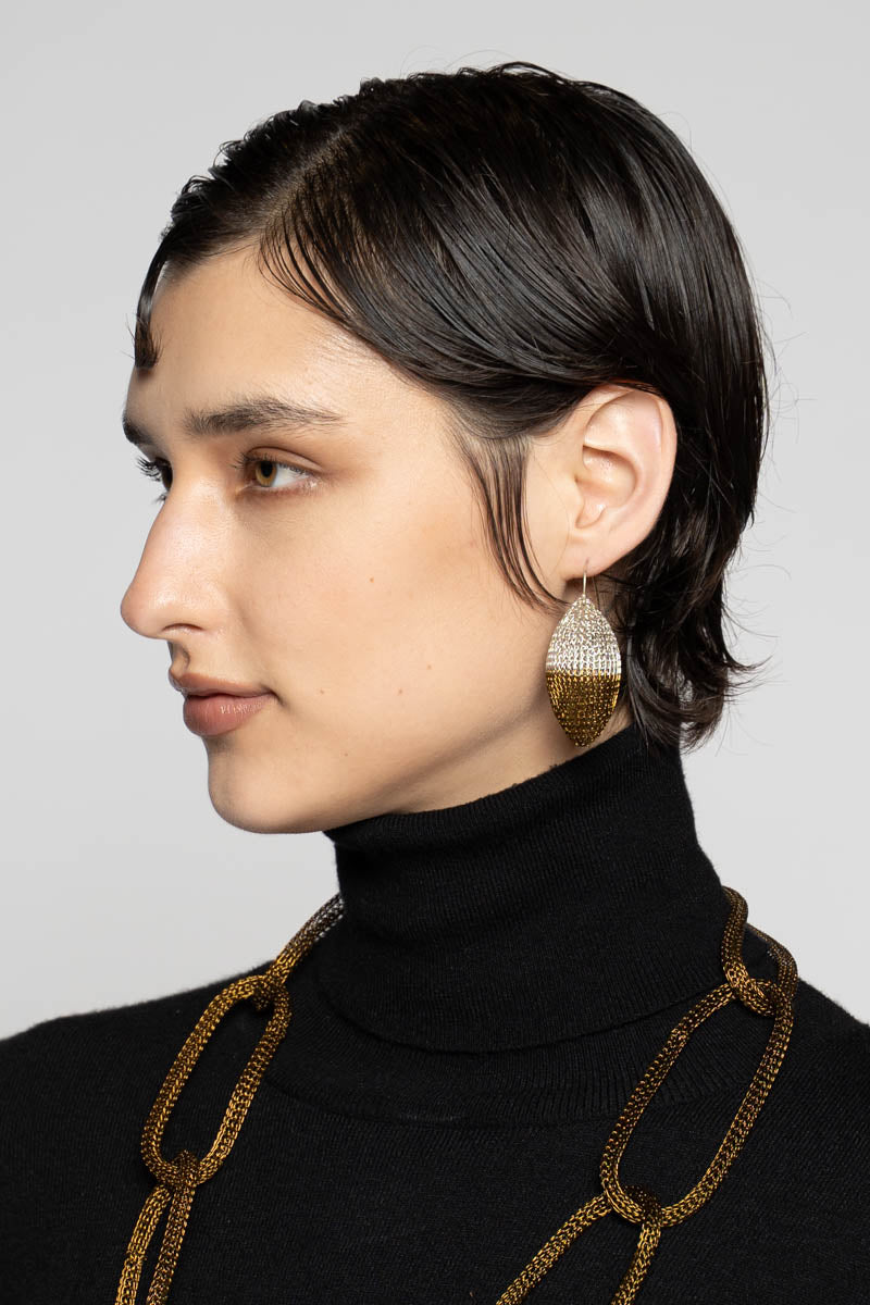 Beetle Earrings Slv/Antq