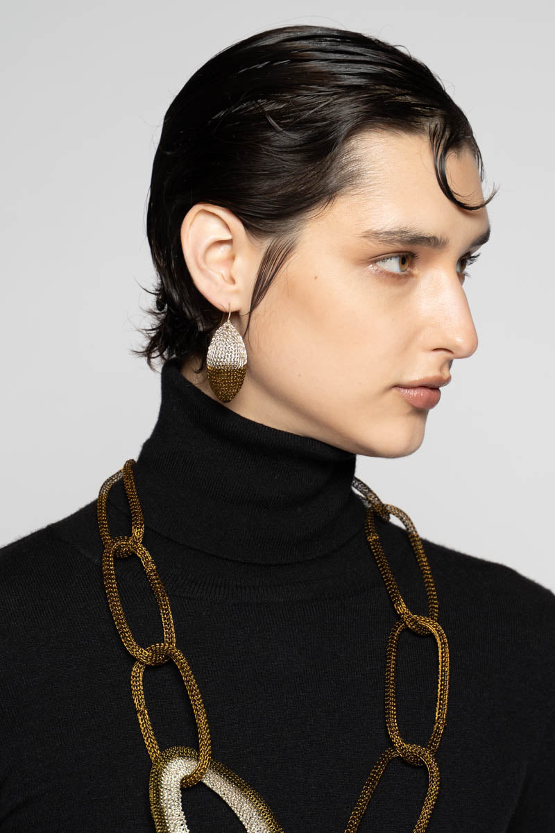 Beetle Earrings Slv/Antq