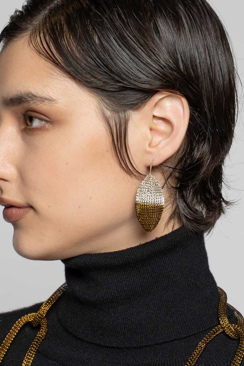 Beetle Earrings Slv/Antq